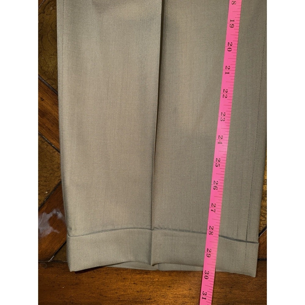 Hart Schaffner Marx Pants Mens Khaki Tan Wool Flat Front Dress Slacks 36x30 - Picture 5 of 7